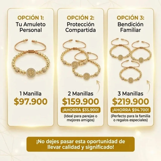 SAN BENITO PATRONES PREMIUN BAÑO DE ORO 18K