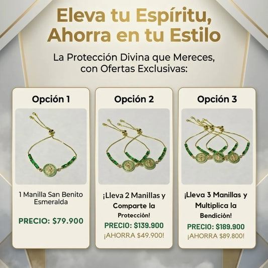 Manilla San Benito Piedras preciosas Baño 18k