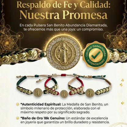 San Benito Abundancia Diamantada Baño de oro 18k