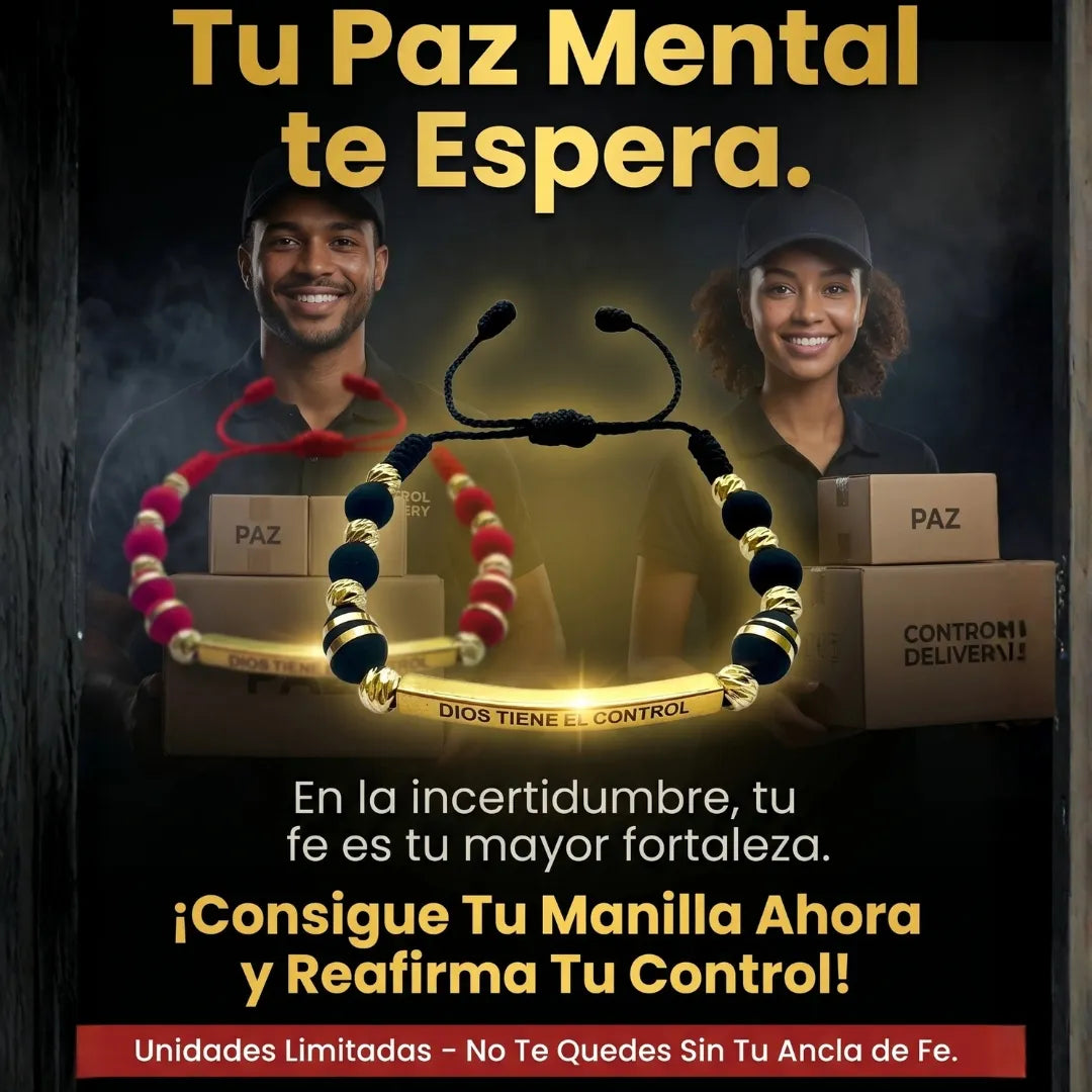 Dios tiene el control neopreno baño de oro 18k