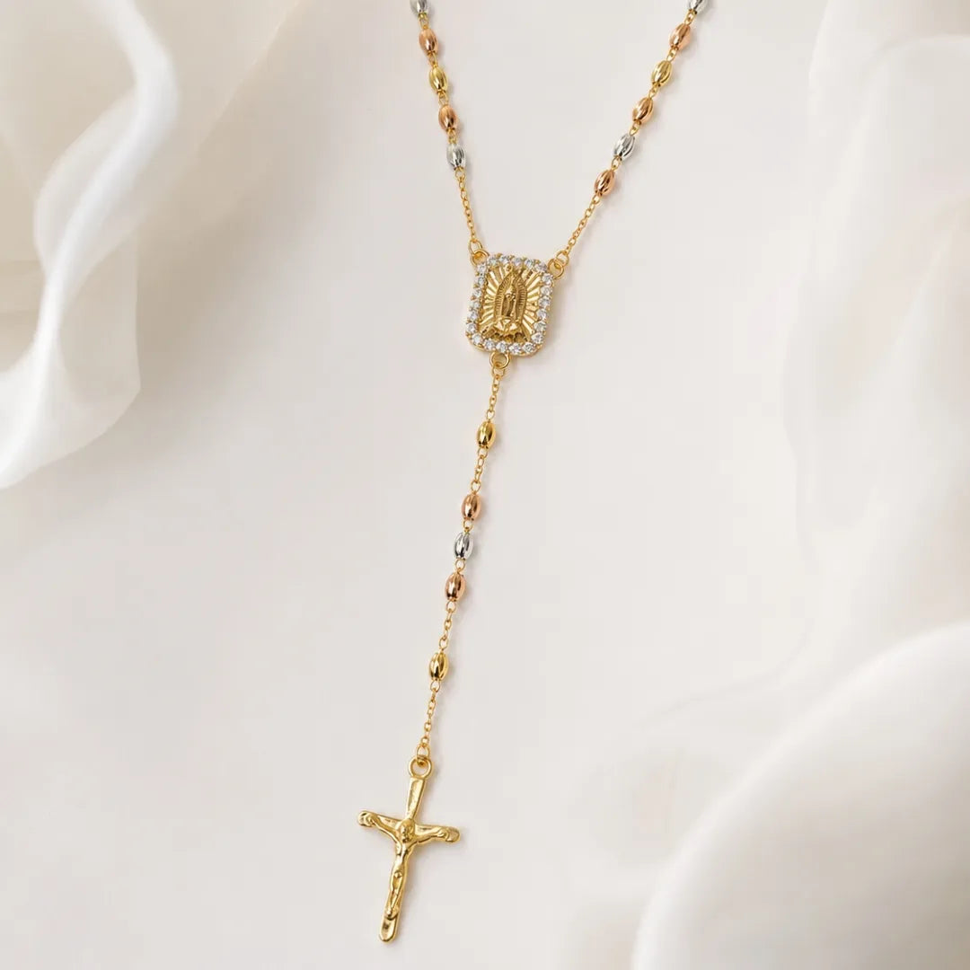rosario virgen y cruz 3 oros