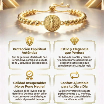 Pulsera San benito Diamantada 18k