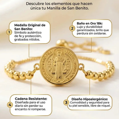 Manilla San Benito Baño en Oro 18K