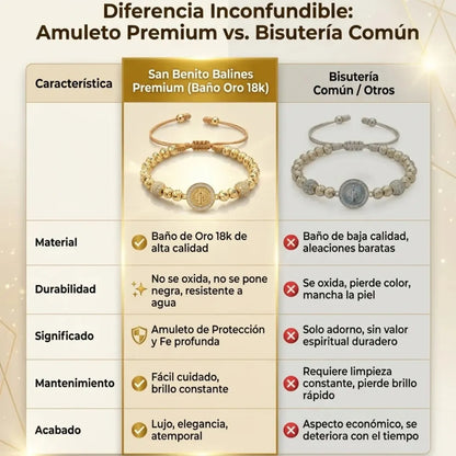 SAN BENITO PATRONES PREMIUN BAÑO DE ORO 18K