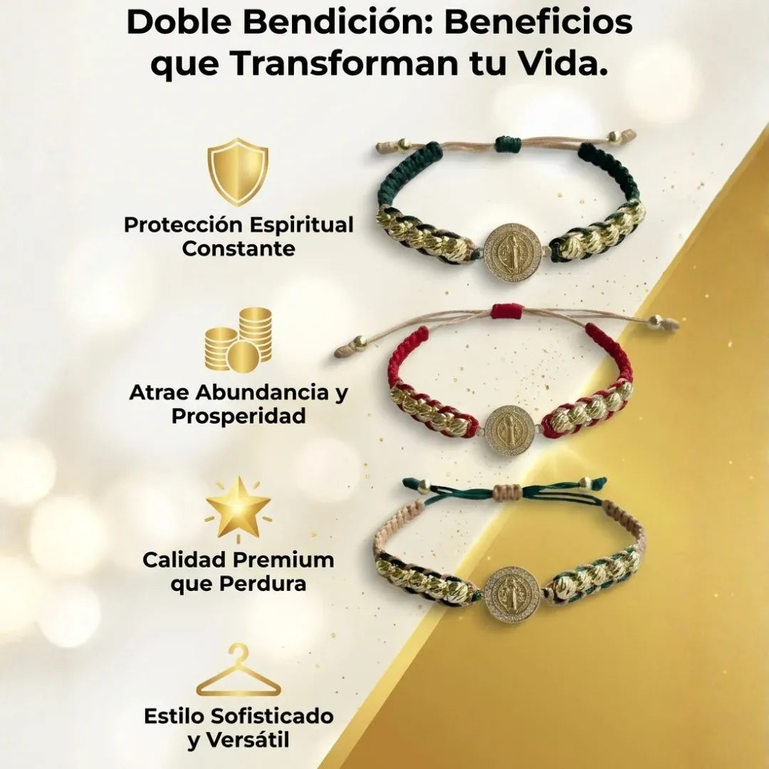 San Benito Abundancia Diamantada Baño de oro 18k