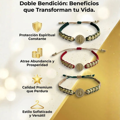 San Benito Abundancia Diamantada Baño de oro 18k