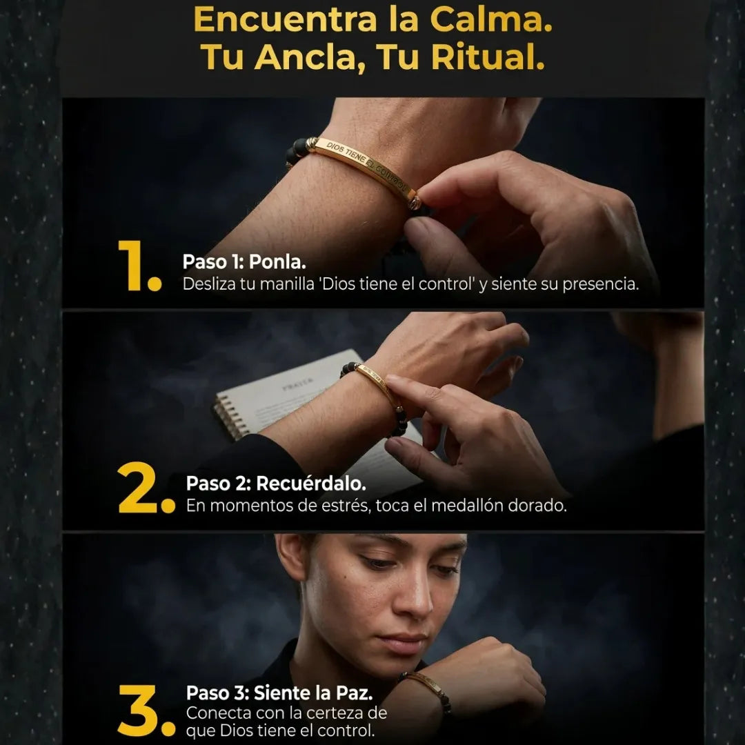 Dios tiene el control neopreno baño de oro 18k