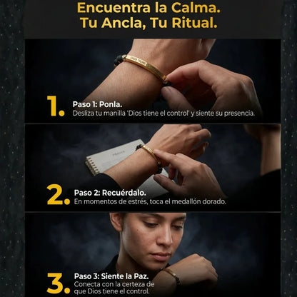 Dios tiene el control neopreno baño de oro 18k