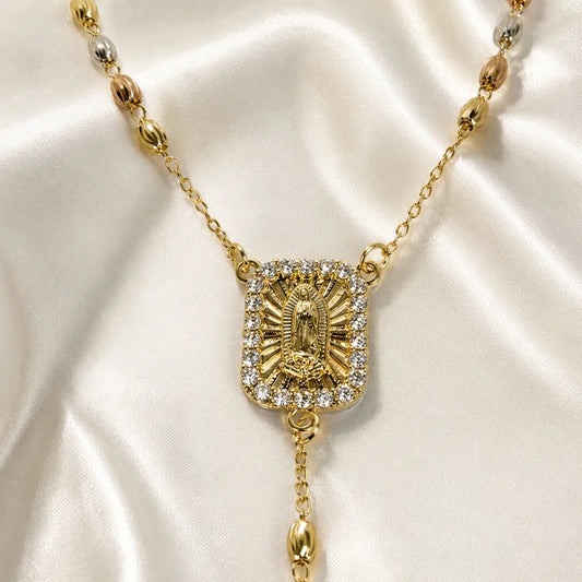 rosario virgen y cruz 3 oros