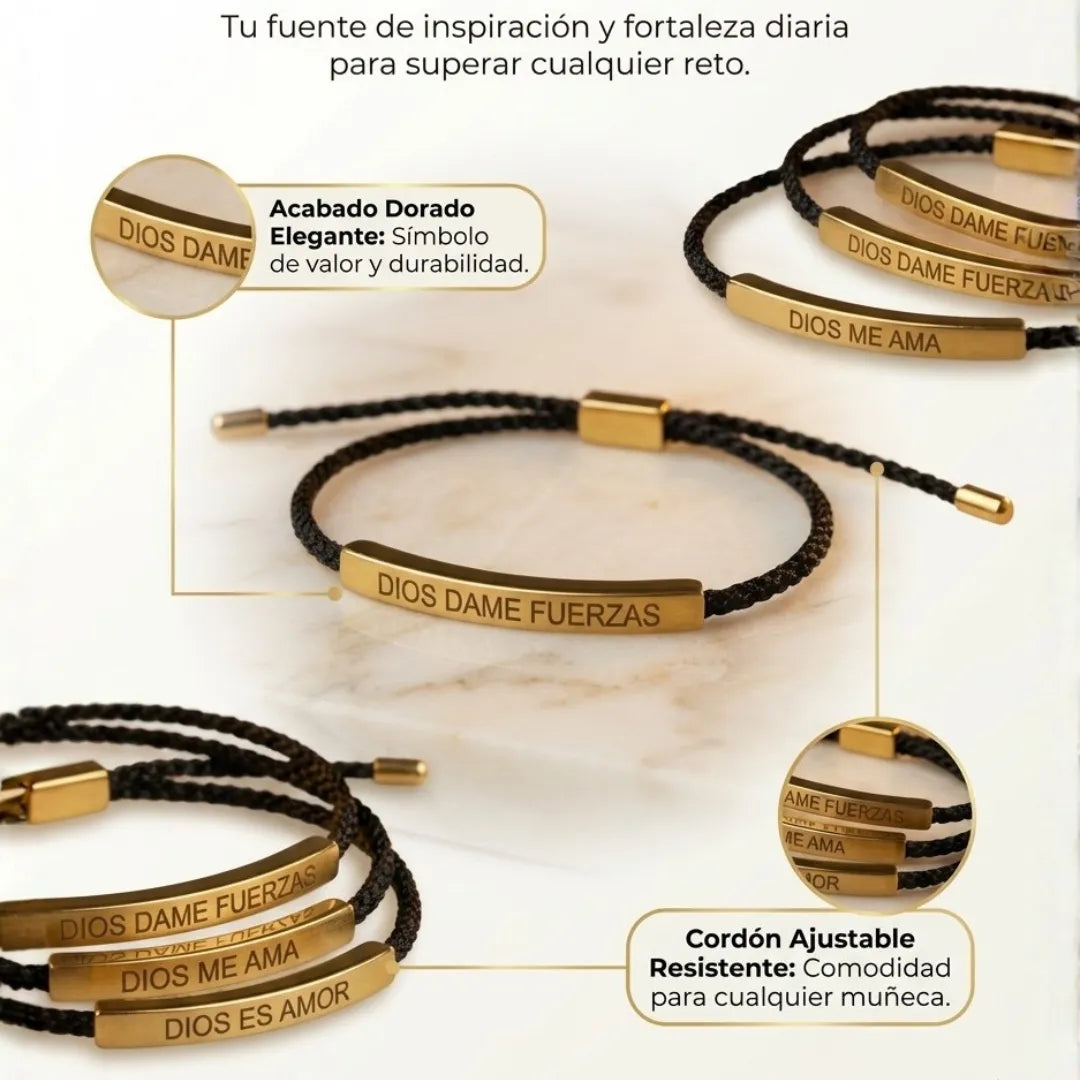 Pulseras mensaje de Dios Oro 18K