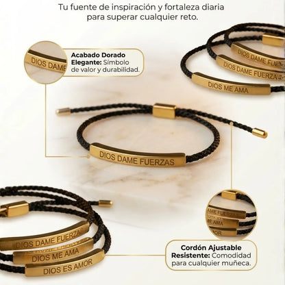 Pulseras mensaje de Dios Oro 18K