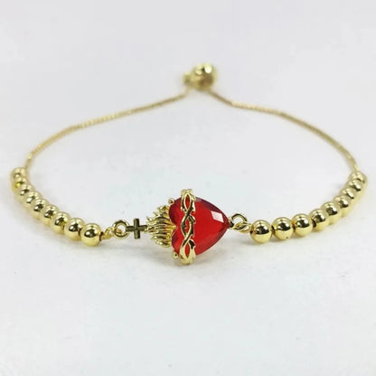 Pulsera Sagrado Corazón Baño en Oro 18K