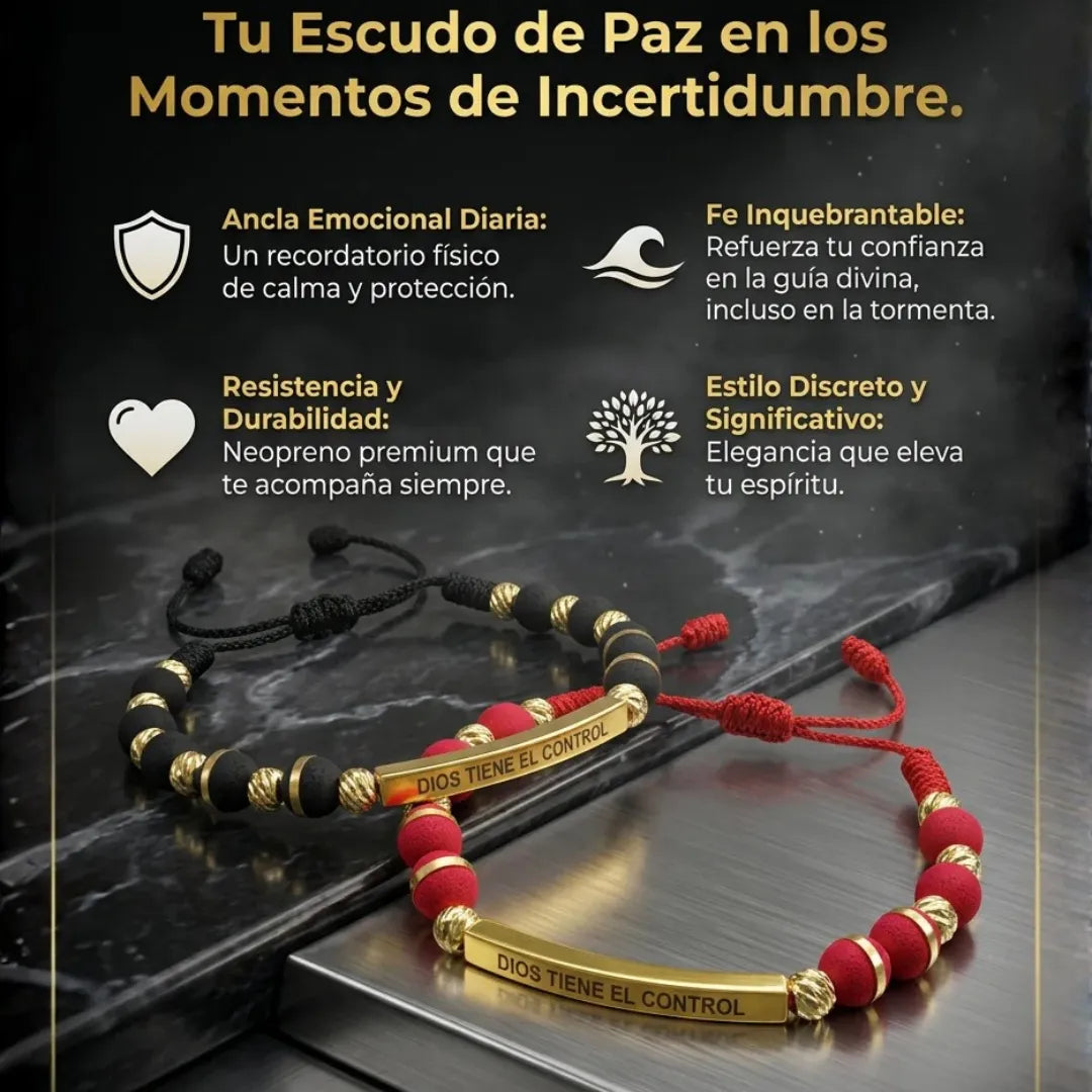 Dios tiene el control neopreno baño de oro 18k