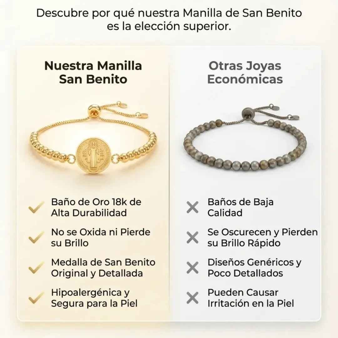 Manilla San Benito Baño en Oro 18K