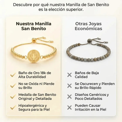 Manilla San Benito Baño en Oro 18K