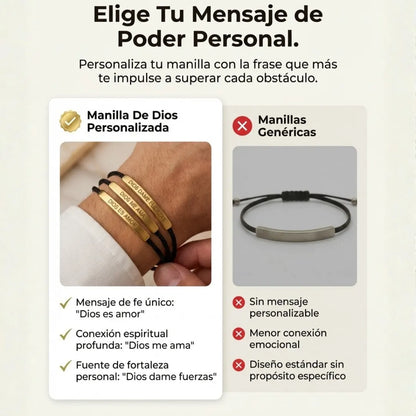 Pulseras mensaje de Dios Oro 18K