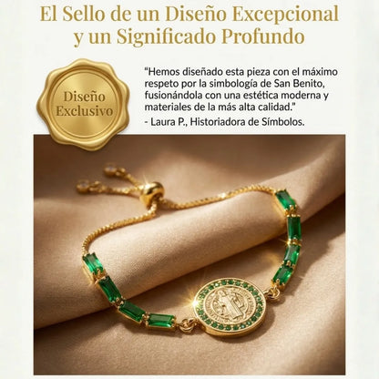 Manilla San Benito Esmeraldada Baño 18k