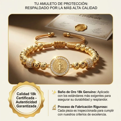 SAN BENITO PATRONES PREMIUN BAÑO DE ORO 18K