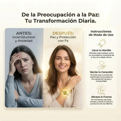 Manilla San Benito Baño en Oro 18K