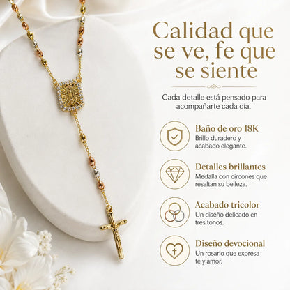 rosario virgen y cruz 3 oros