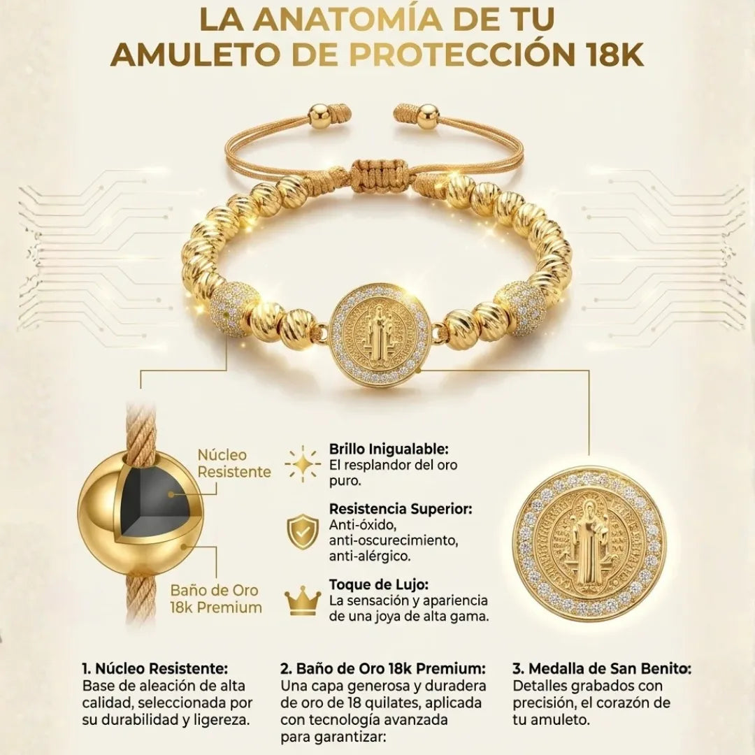 SAN BENITO PATRONES PREMIUN BAÑO DE ORO 18K