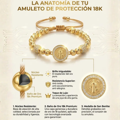 SAN BENITO PATRONES PREMIUN BAÑO DE ORO 18K