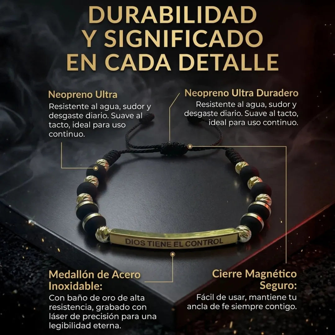 Dios tiene el control neopreno baño de oro 18k