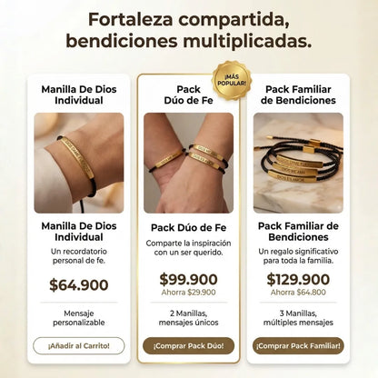 Pulseras mensaje de Dios Oro 18K