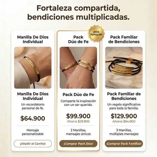 Pulseras mensaje de Dios Oro 18K