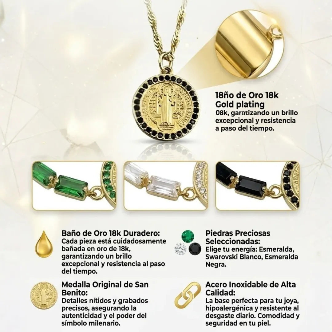 Combo Piedras Preciosas En Baño Oro 18K