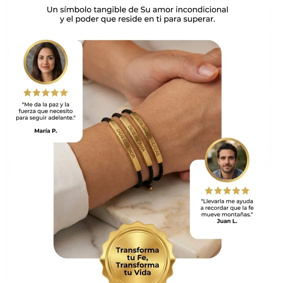 Pulseras mensaje de Dios Oro 18K