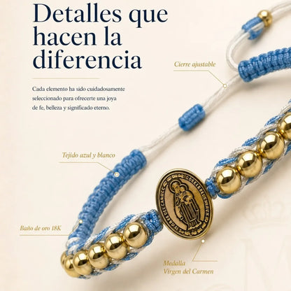 Virgen del carmen trenzada 18k