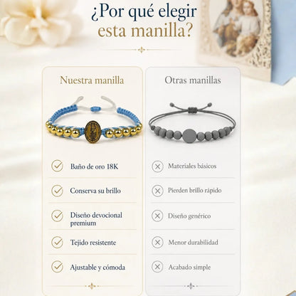 Virgen del carmen trenzada 18k