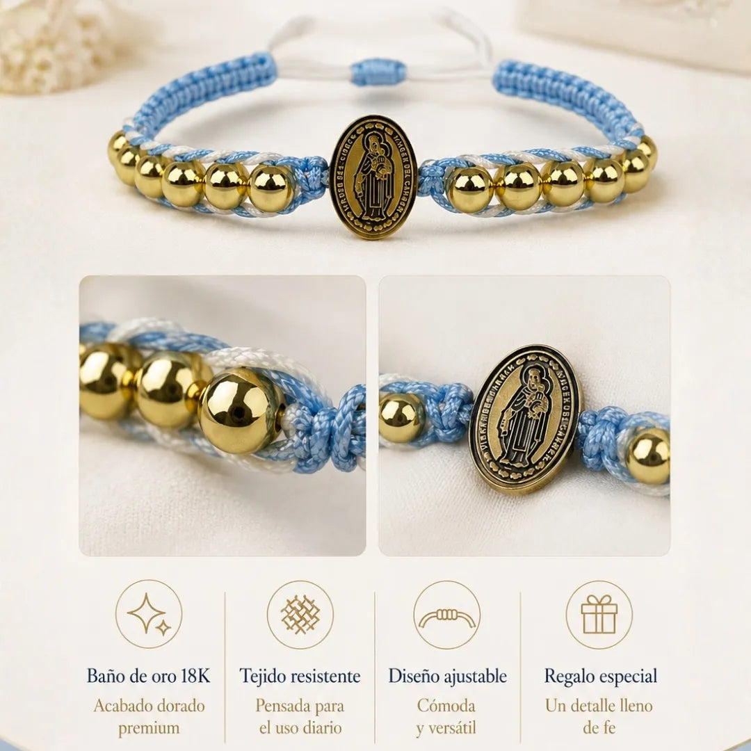 Virgen del carmen trenzada 18k