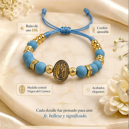 Virgen del carmen Neopreno Baño de oro 18k