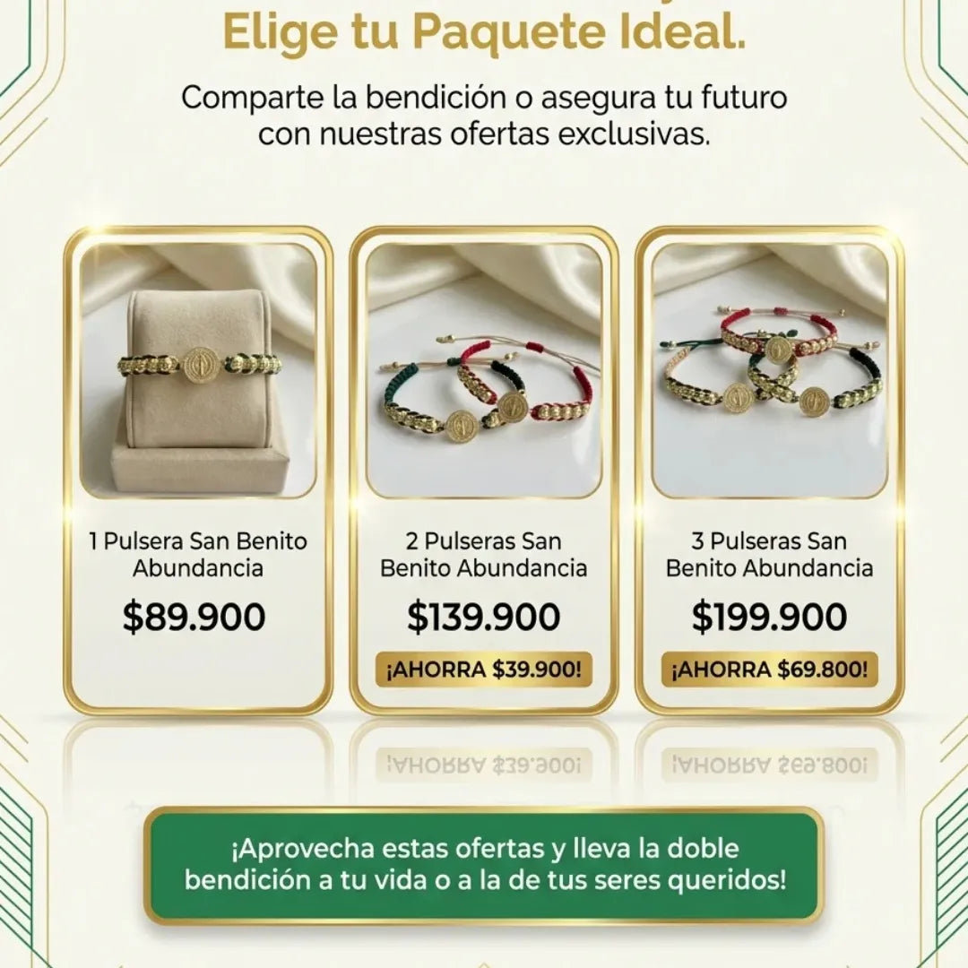 San Benito Abundancia Diamantada Baño de oro 18k