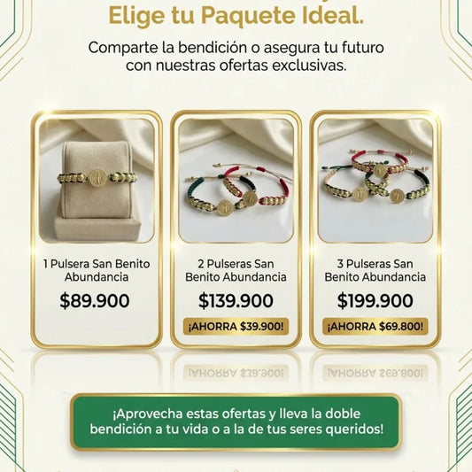 San Benito Abundancia Diamantada Baño de oro 18k