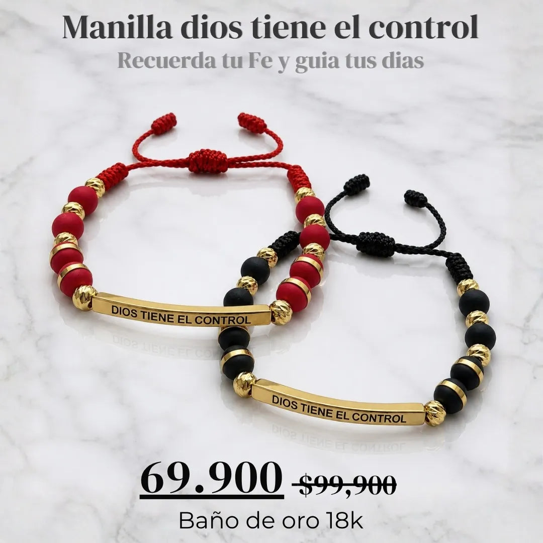 Dios tiene el control neopreno baño de oro 18k