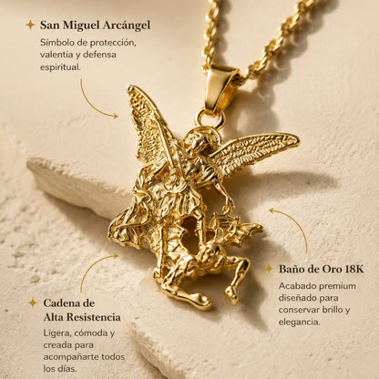 Collar San Miguel Baño de oro 18k