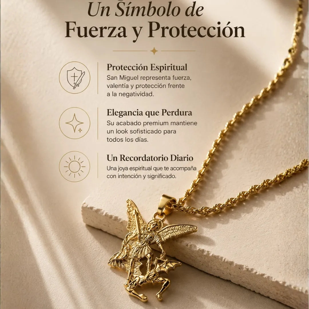 Collar San Miguel Baño de oro 18k