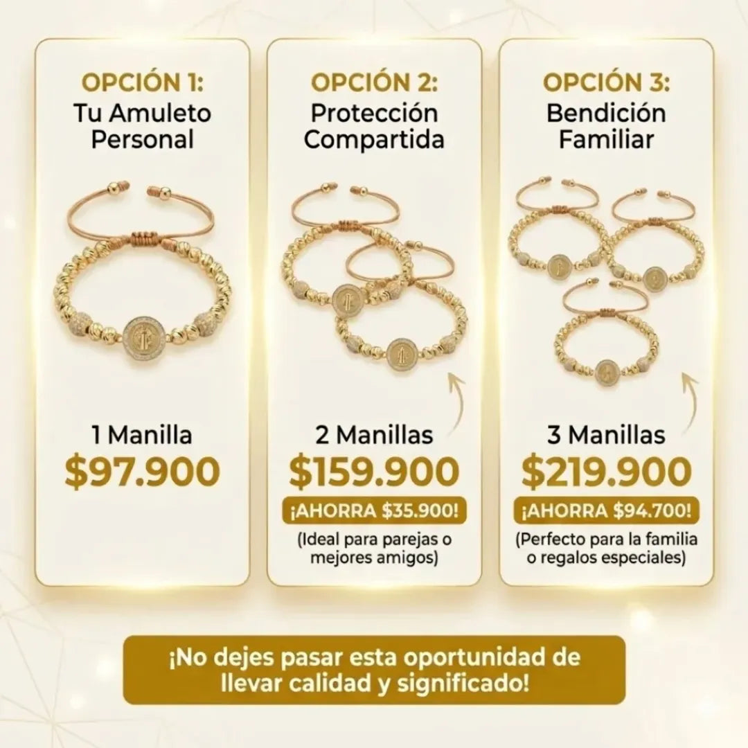 SAN BENITO PATRONES PREMIUN BAÑO DE ORO 18K