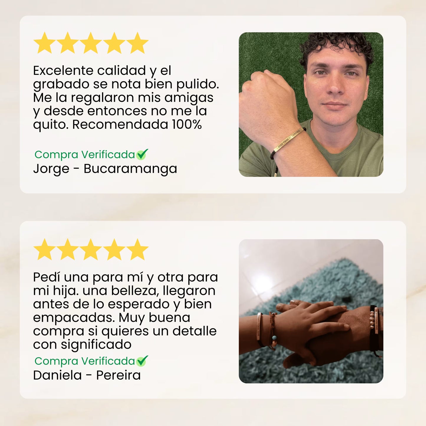 Pulsera “Dios Tiene el Control” Oro 18K |