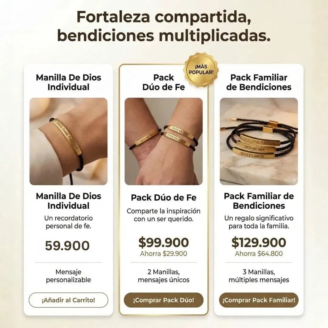 Pulseras mensaje de Dios Oro 18K