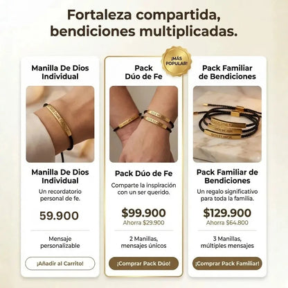 Pulseras mensaje de Dios Oro 18K