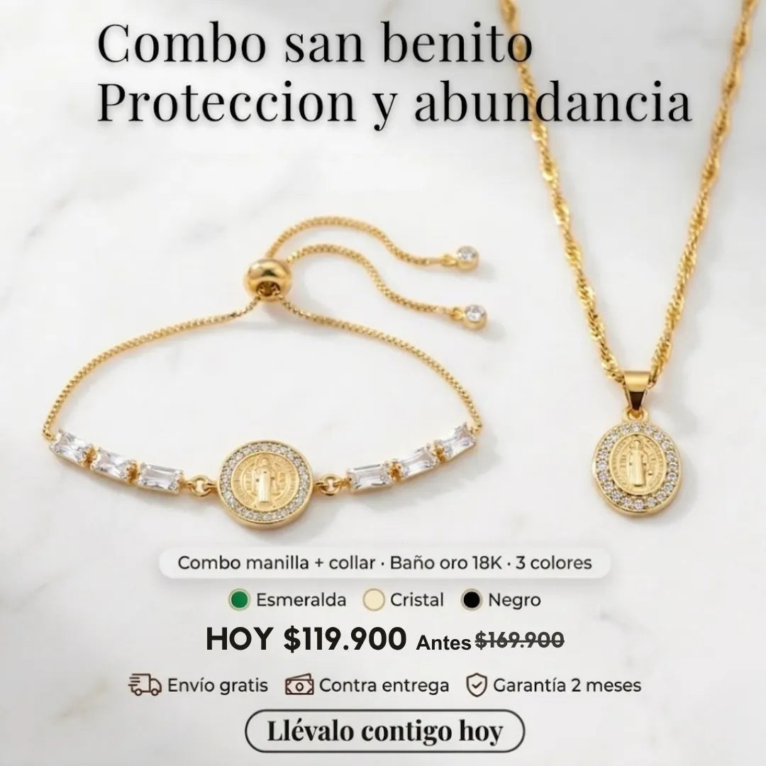 Combo Piedras Preciosas En Baño Oro 18K