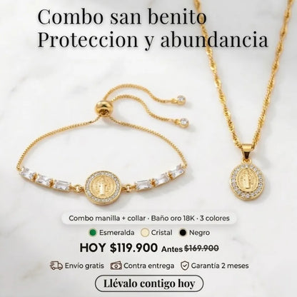 Combo Piedras Preciosas En Baño Oro 18K
