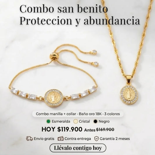 Combo Piedras Preciosas En Baño Oro 18K