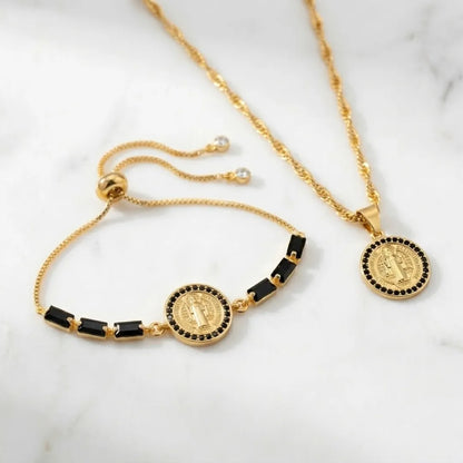 Combo Piedras Preciosas En Baño Oro 18K
