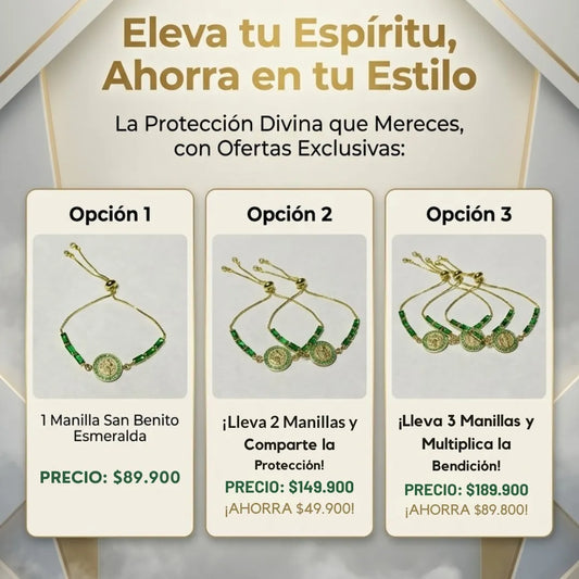 Manilla San Benito Piedras preciosas Baño 18k