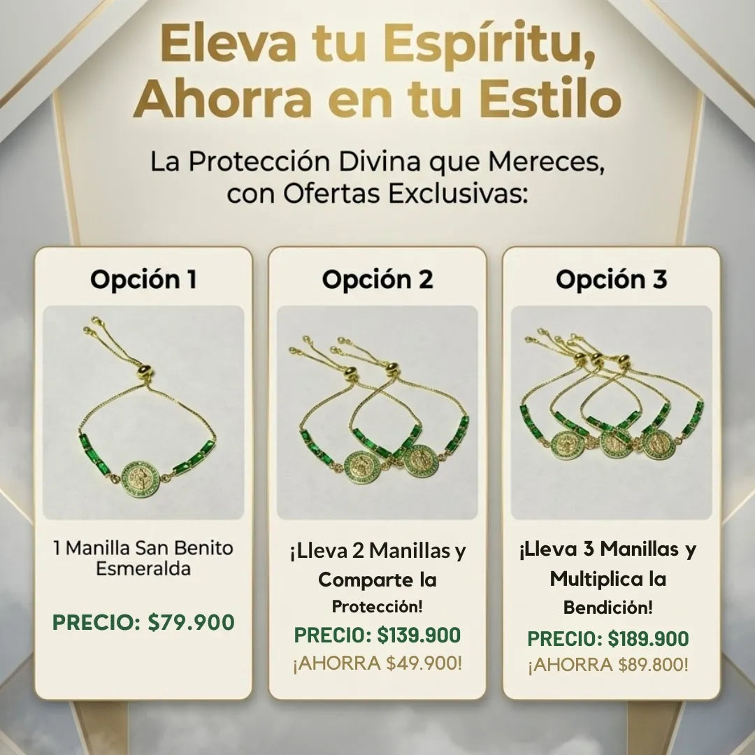 Manilla San Benito Piedras preciosas Baño 18k